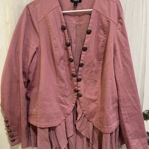 Torrid Mauve Blazer with Ruffle Hem